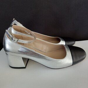 STEVE MADDEN Eli Silver/Black Pump Womens Size 5.5